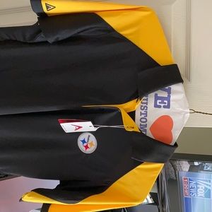 Pitts Steelers men’s polo shirt BLK/gold. Size L